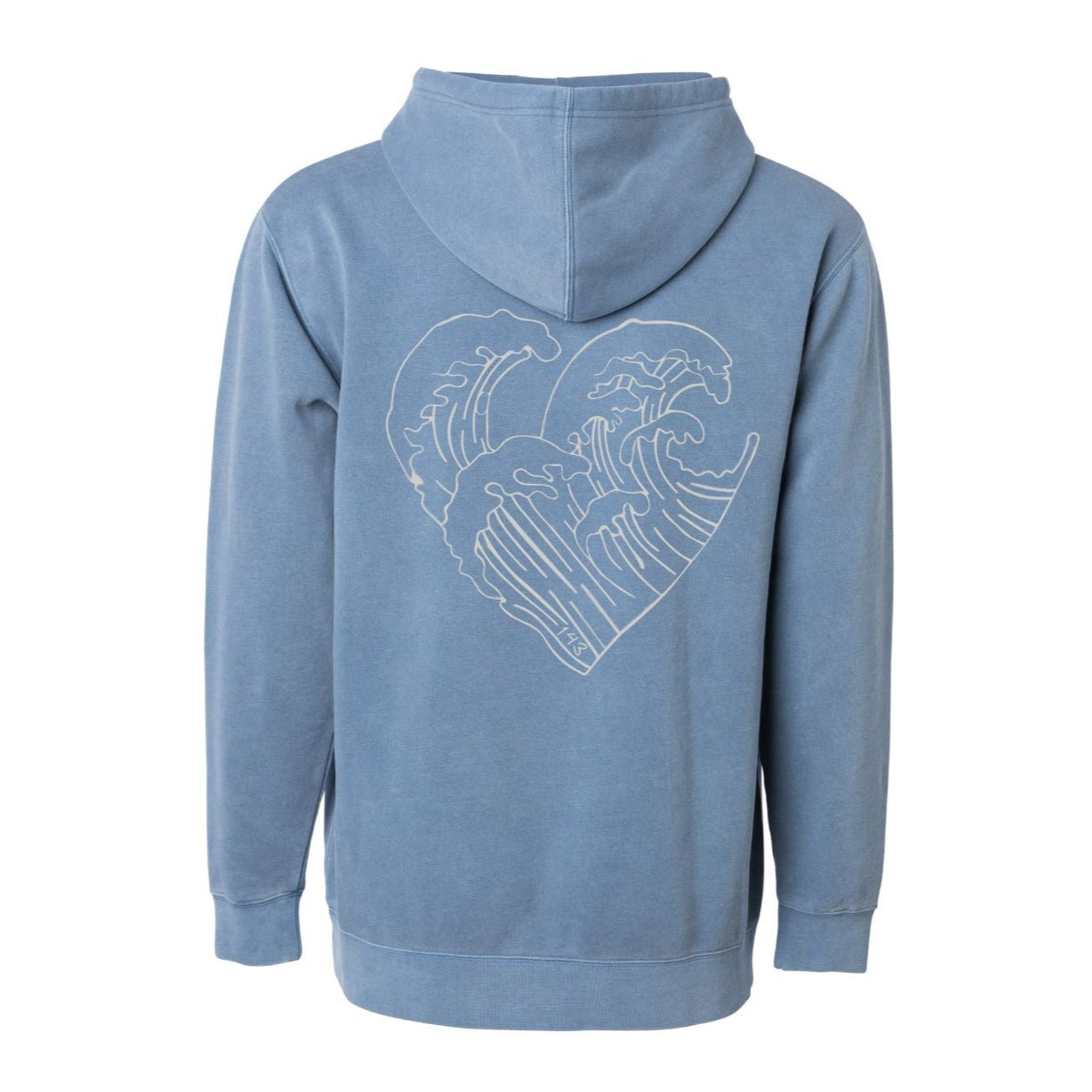 beachy light blue hoodie sweatshirt with wave design